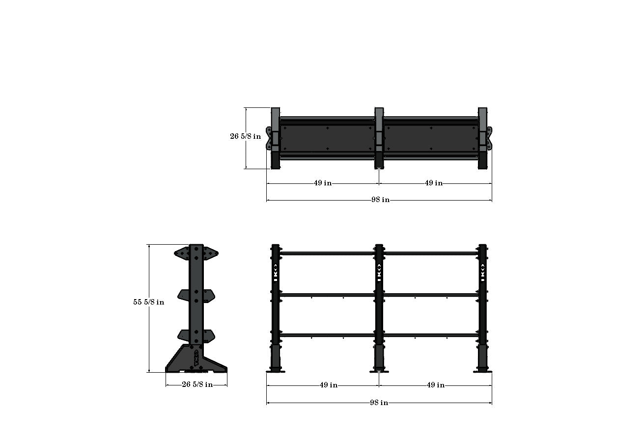 TKO Strength & Performance, 56" Double Storage Bay