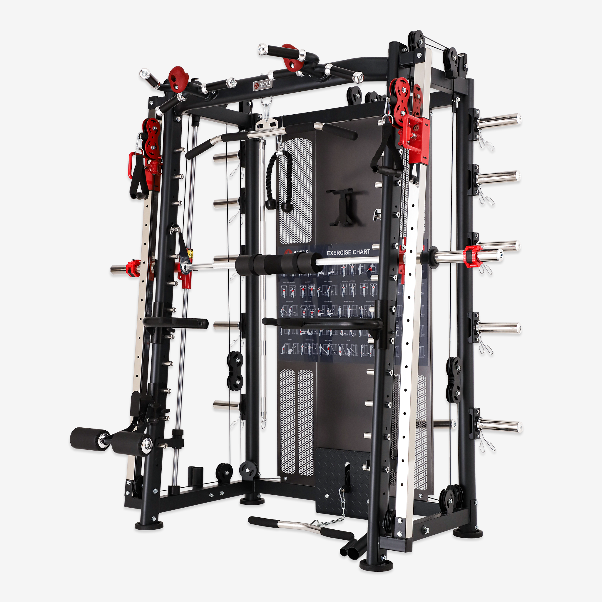 Mon magasin, Altas Strength Multi-Function Smith Machine Black And Yellow 2000IB Workout Light Commercial Fitness Equipment AL-3000Y