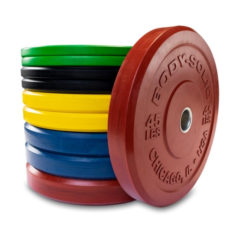 Body-Solid, Body-Solid 260lb Chicago Extreme Colored Bumper Plate Set OBPXC260