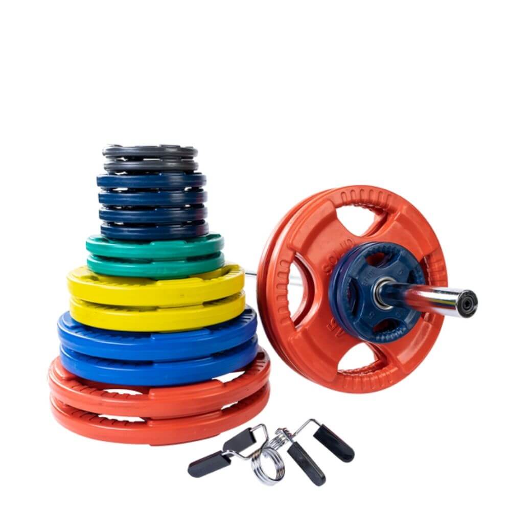 Body-Solid, Body-Solid Colored Rubber Grip Plate & Barbell Set ORC