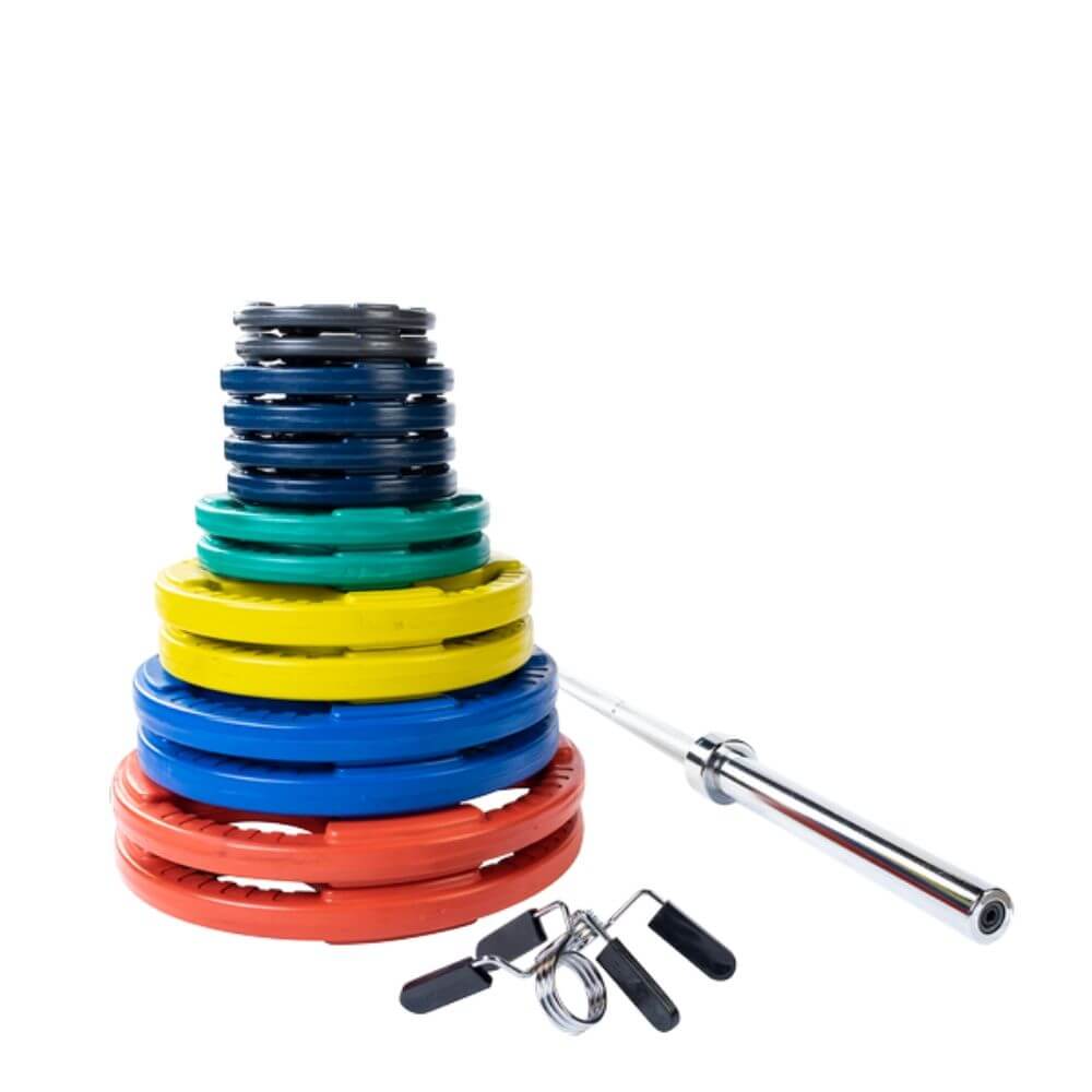 Body-Solid, Body-Solid Colored Rubber Grip Plate & Barbell Set ORC