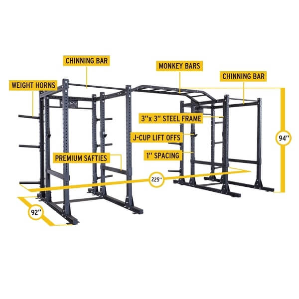 Body-Solid ProClub, Body-Solid Extended Double Power Rack Package SPR1000DBBACK