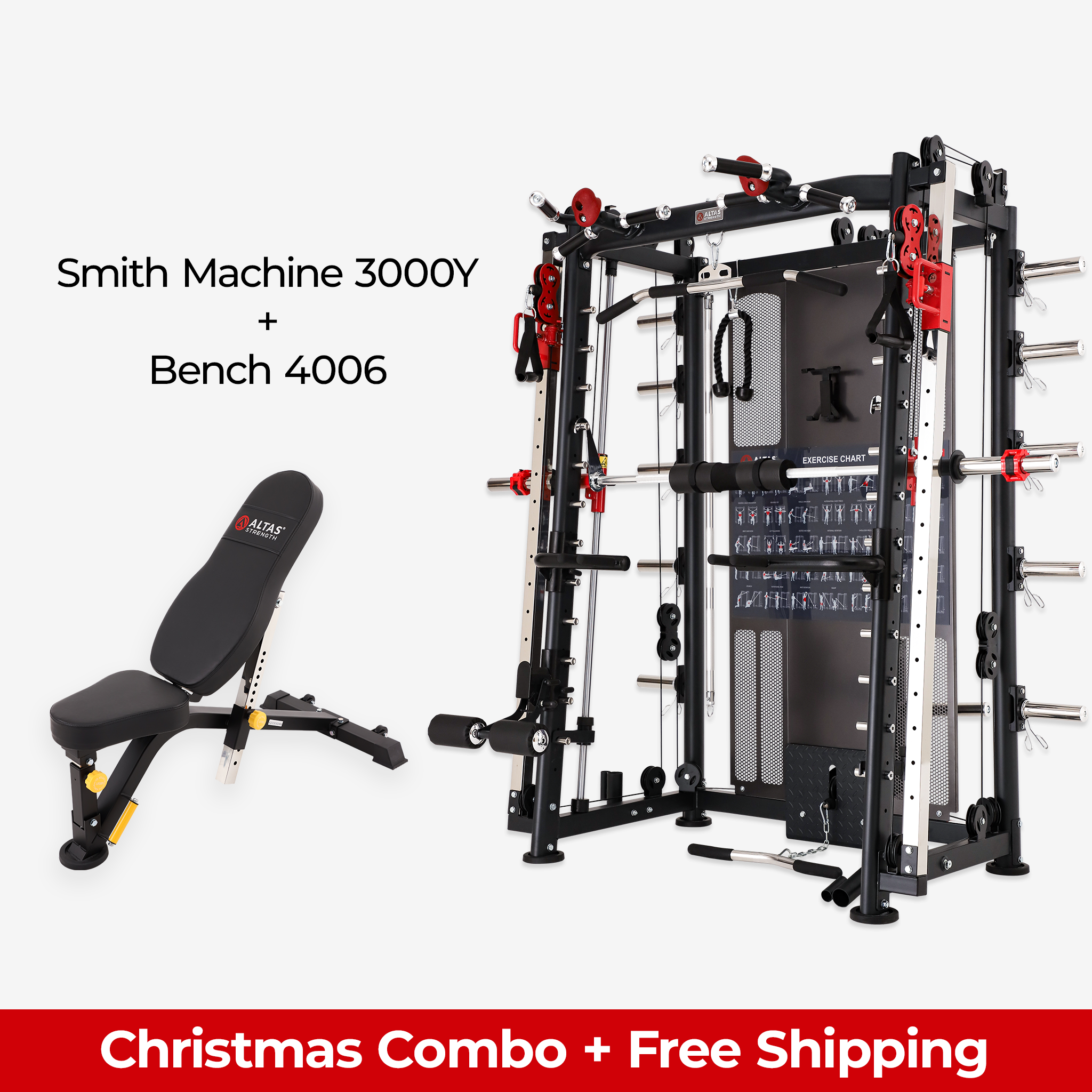 Altas America, Combo de Noël - Smith Machine AL-3000Y + Banc 4006