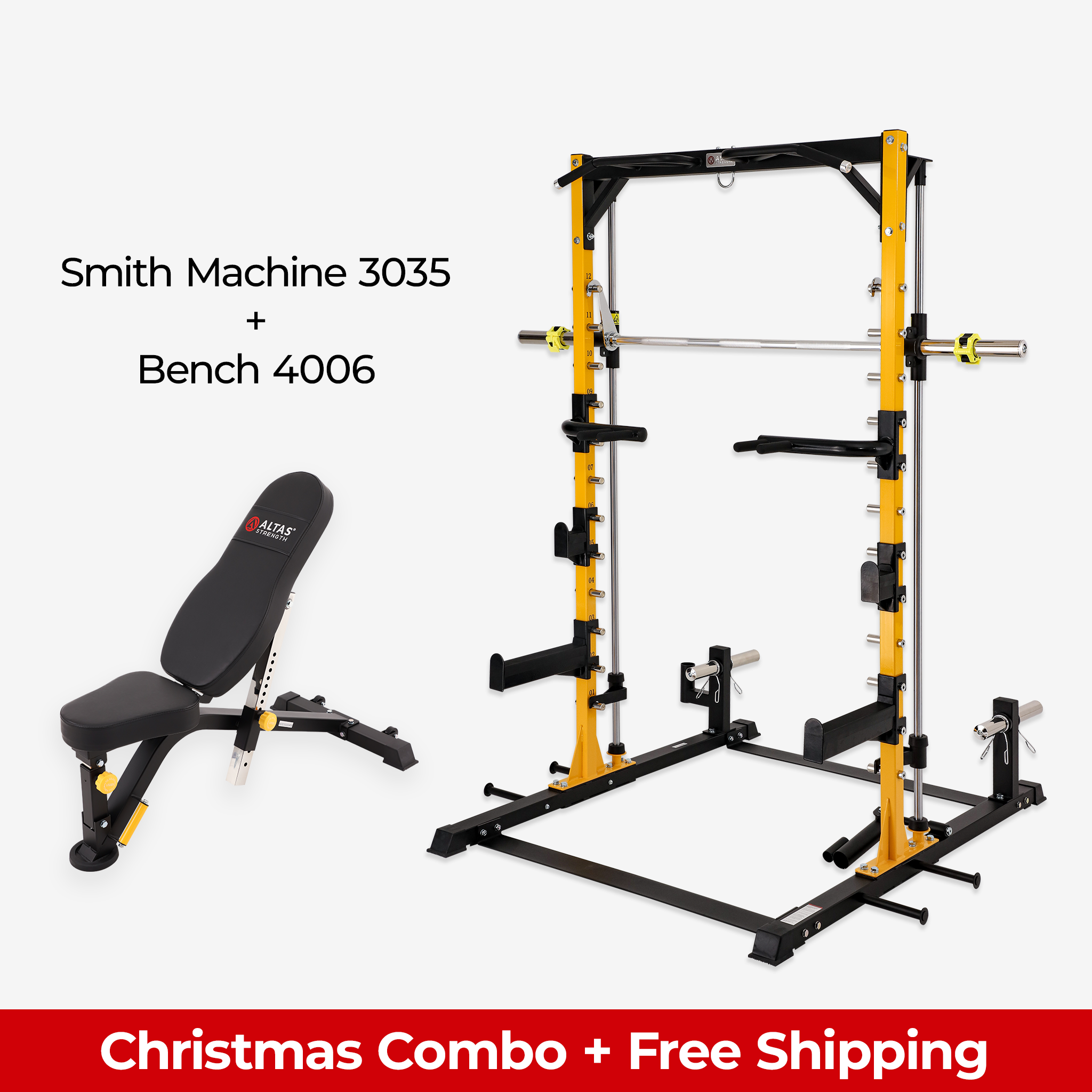 Altas America, Combo de Noël - Smith Machine AL-3035 + Banc 4006