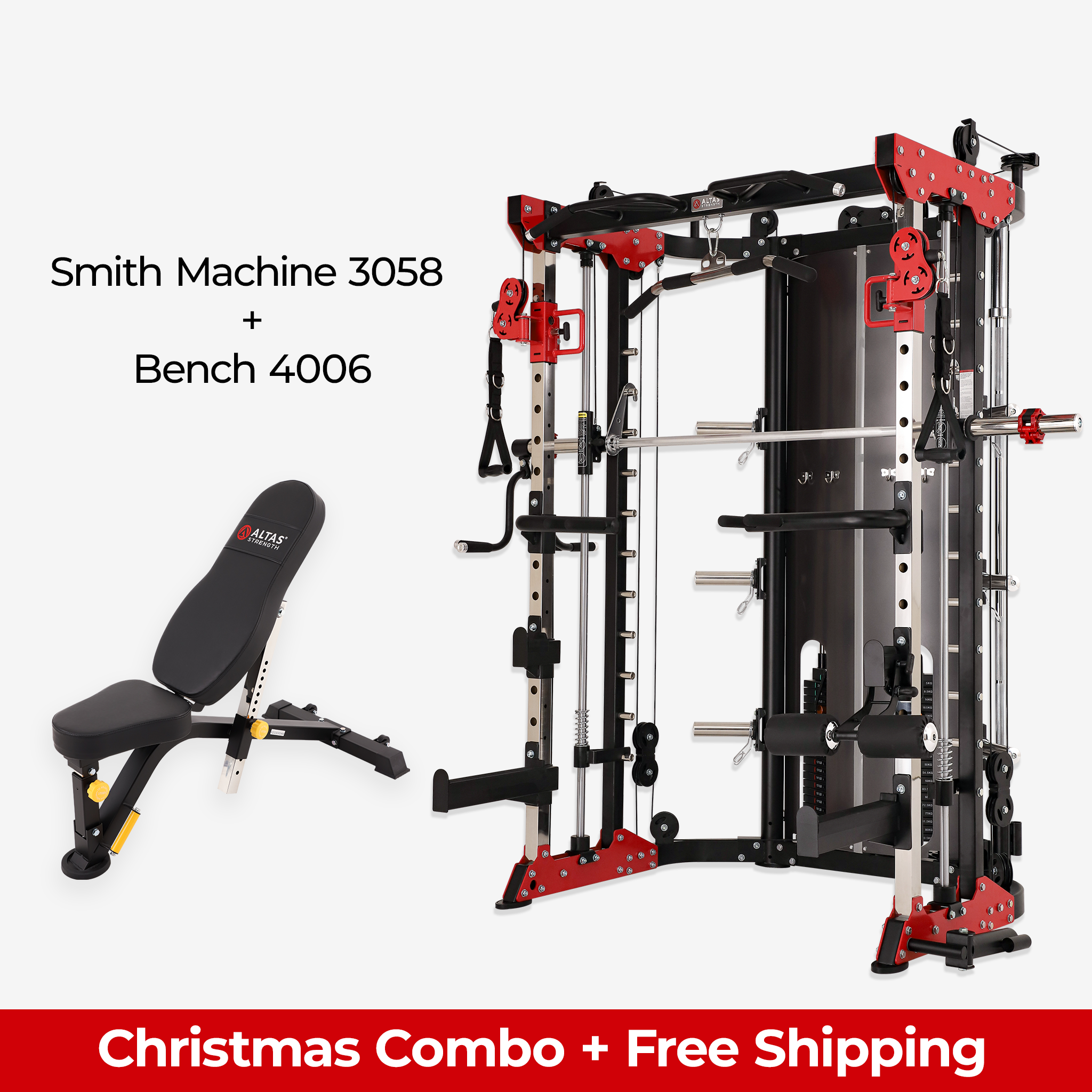 Altas America, Combo de Noël - Smith Machine AL-3058 + Banc 4006