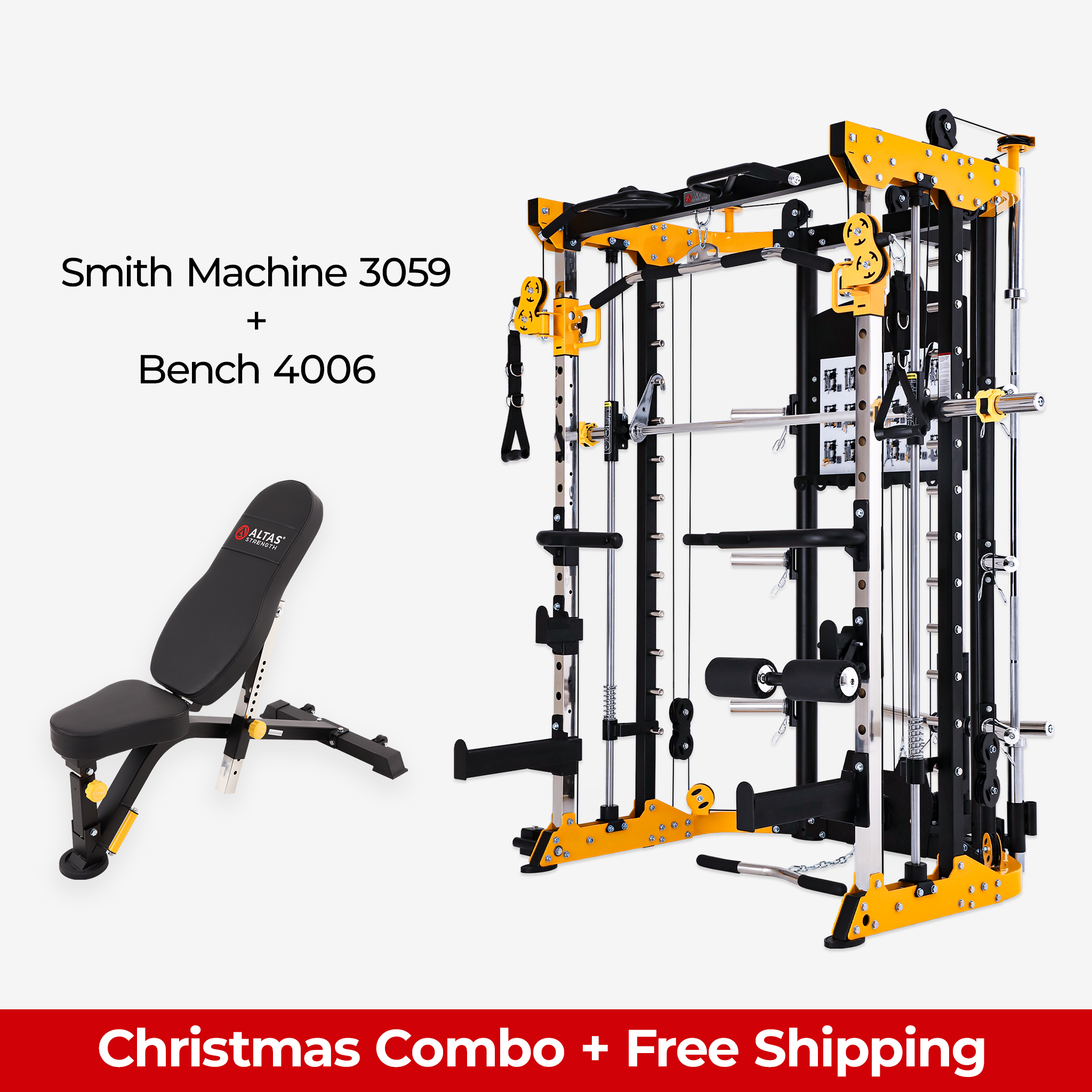 Altas America, Combo de Noël - Smith Machine AL-3059 + Banc 4006