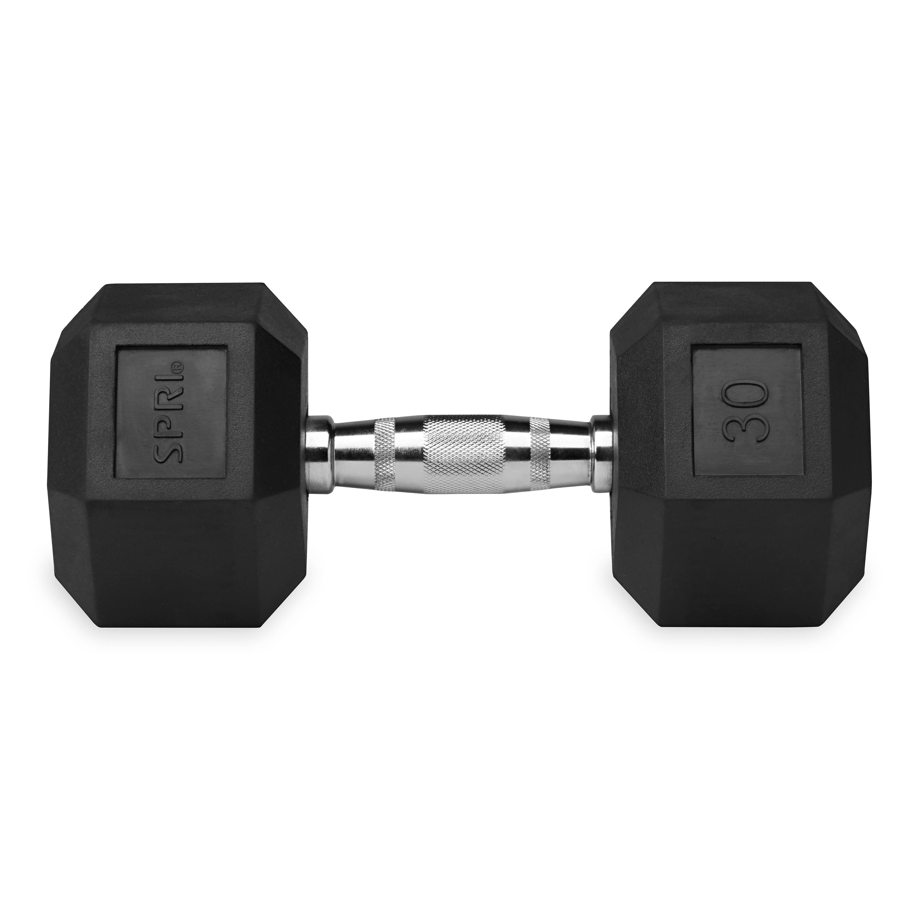 Spri, Deluxe 6-Sided Rubber Dumbbells - 30-45lb. Poids simples