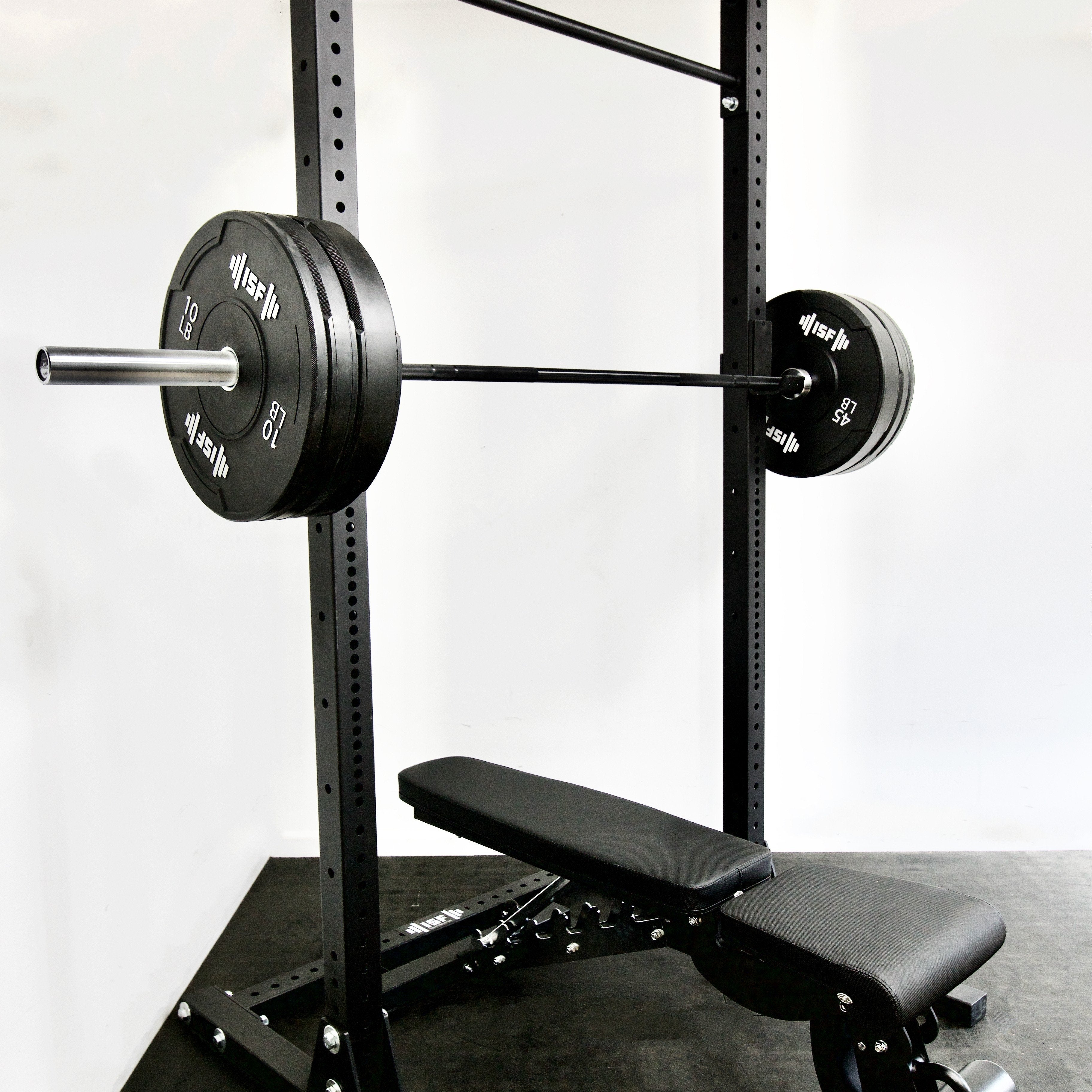 Je vends du fitness, Ensemble ISF Home Gym : 92" Rack, Barbell, Plates, Bench