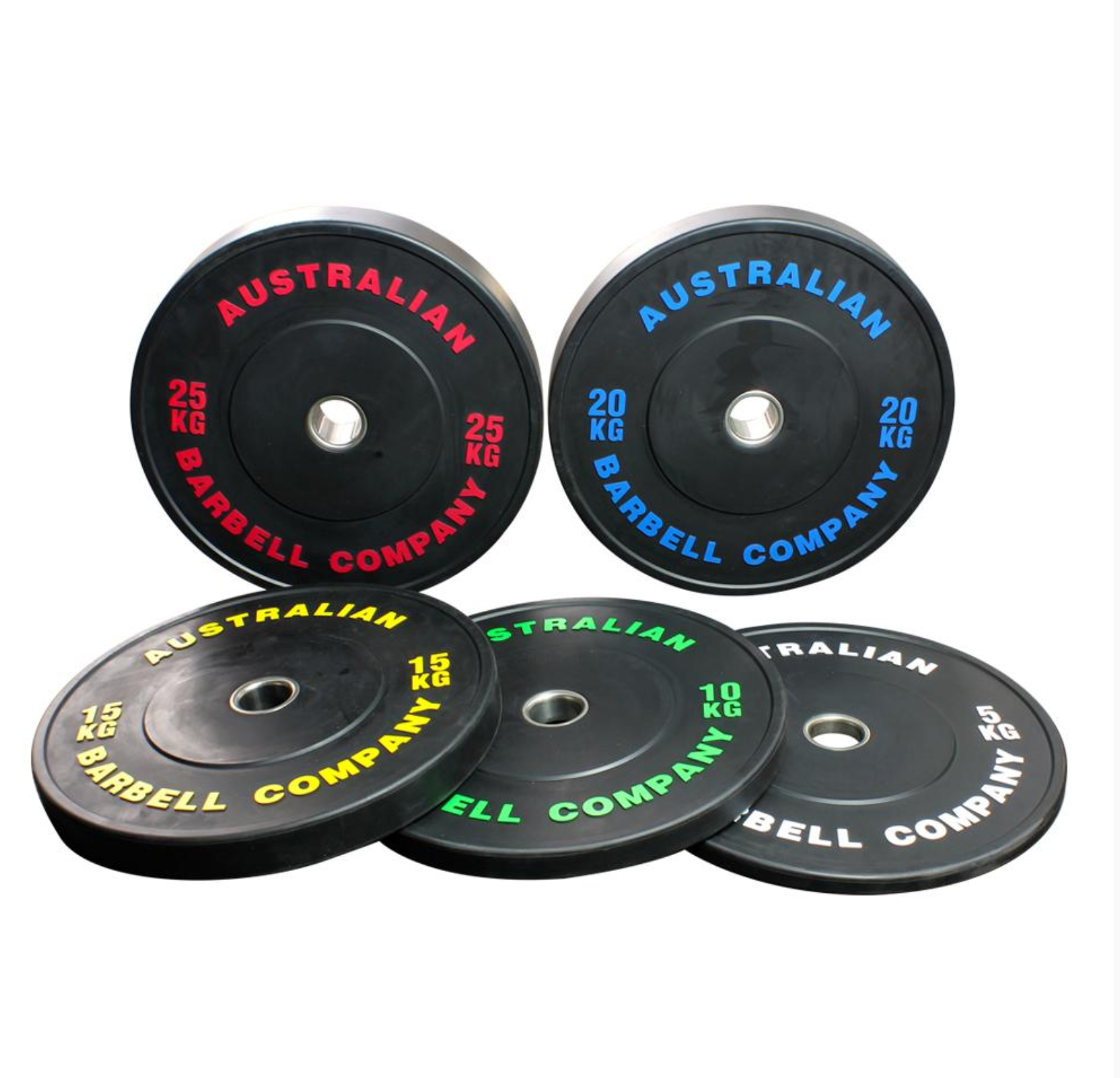 Australian Barbell Company, Lot de 150 kg de plaques de pare-chocs noires (paires) (5 kg à 25 kg)