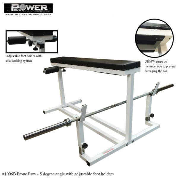 Power Body, Power Body #1006B Prone Row Bench avec porte-jambes