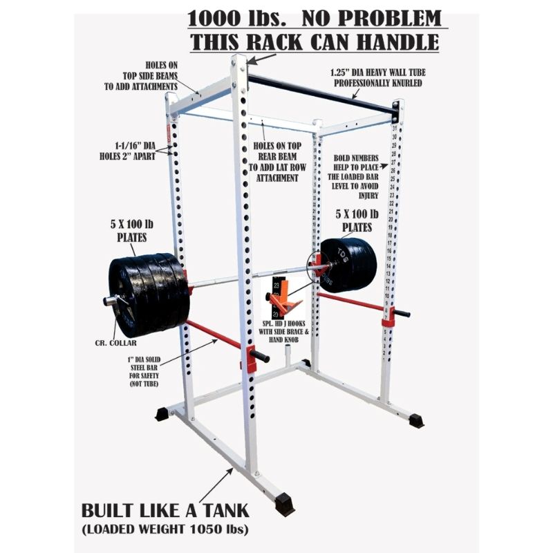 TDS, TDS Fitness Power Rack blanc H-92563-W