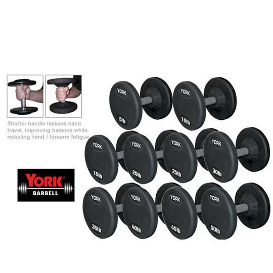 York Barbell, York Medial Grip Pro Style Rubber Dumbbell Sets (jeux d'haltères en caoutchouc)